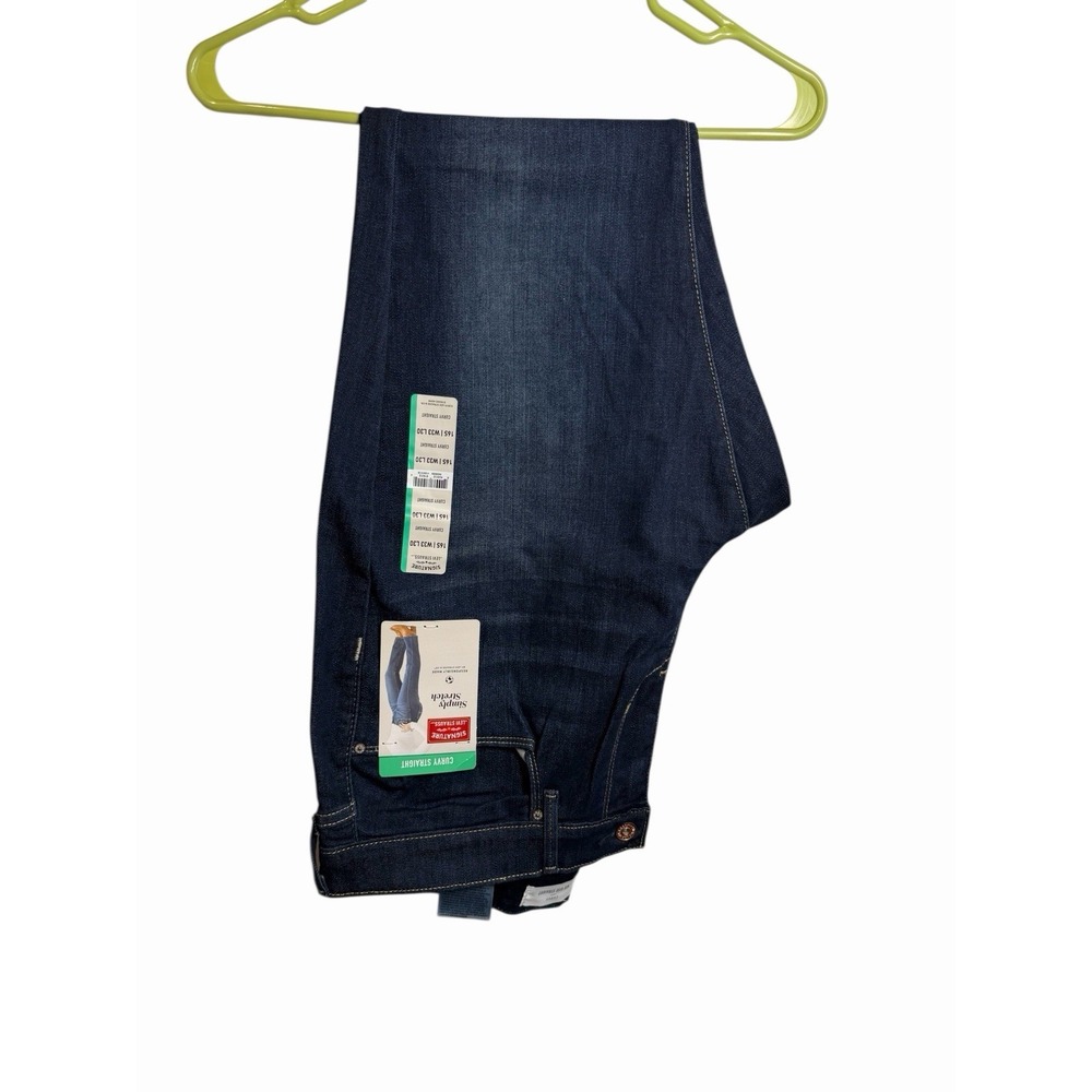 levi strauss womens curvy‎ mid rise straight jeans size 16 S W 33 L 30